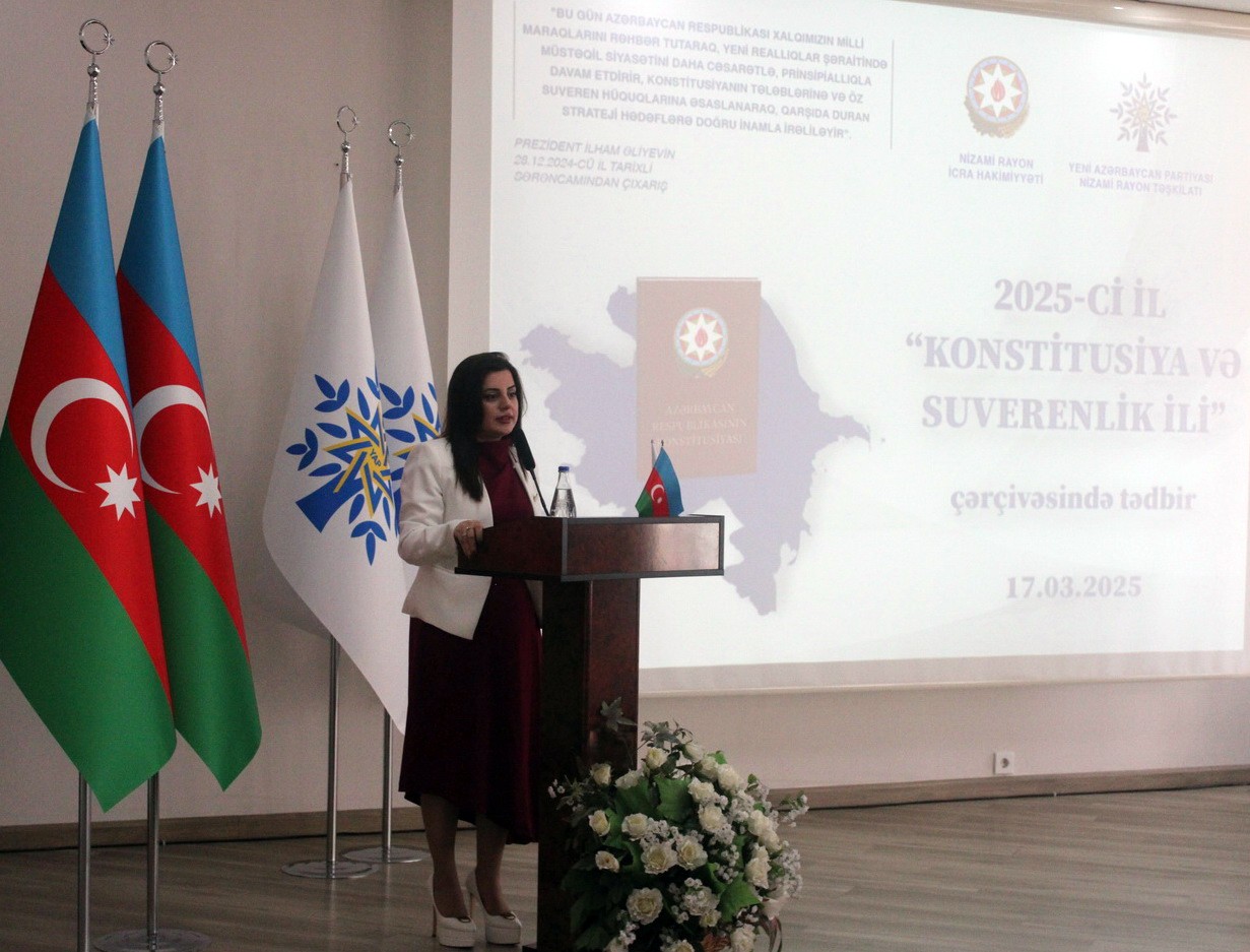 YAP Nizami rayon təşkilatı “Konstitusiya və Suverenlik İli”nə həsr edilmiş tədbir keçirdi - FOTOLAR