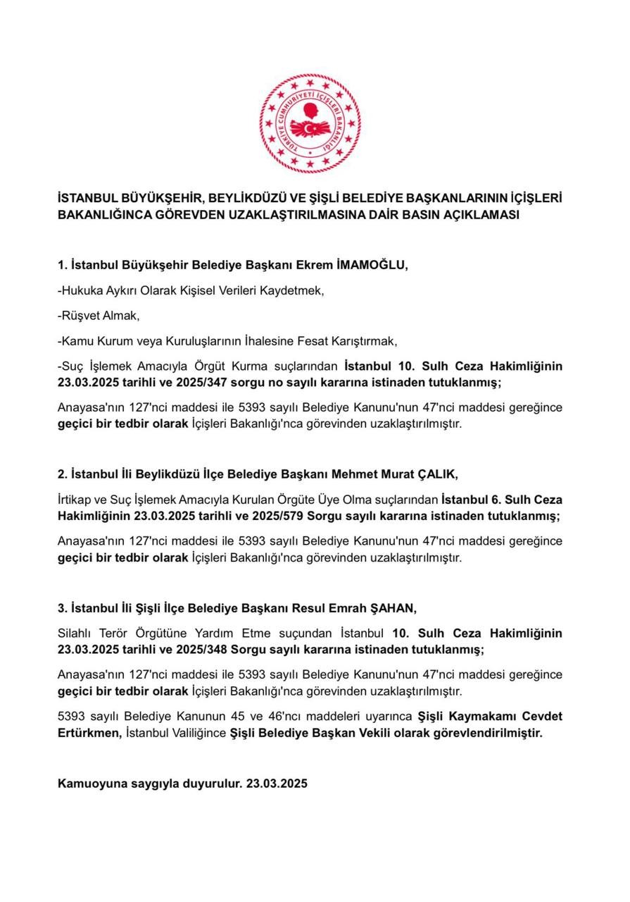 Əkrəm İmamoğlu vəzifəsindən uzaqlaşdırıldı (FOTO)