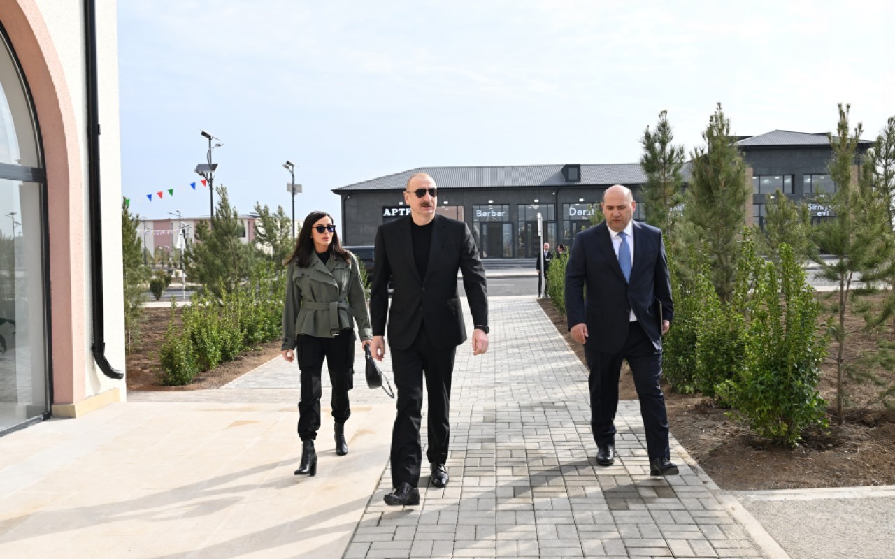 Prezident və xanımı Sarıcalı kəndinin açılışında iştirak ediblər - YENİLƏNİB (FOTOLAR+VİDEO)