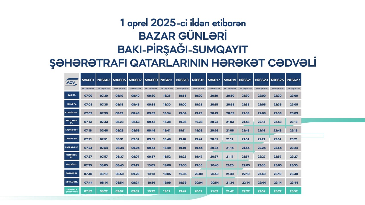 Sabahdan qatarlar yeni qrafiklə hərəkət edəcək - FOTOLAR