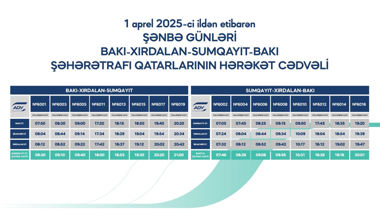 Sabahdan qatarlar yeni qrafiklə hərəkət edəcək - FOTOLAR