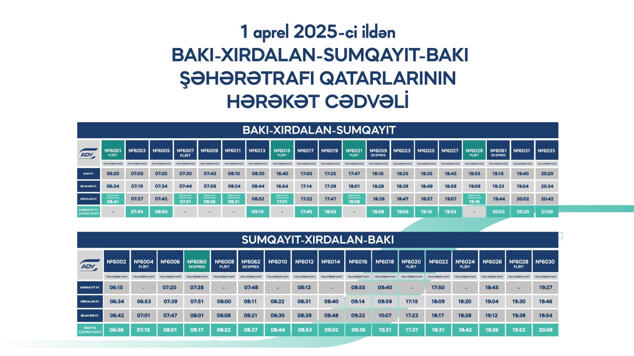 Sabahdan qatarlar yeni qrafiklə hərəkət edəcək - FOTOLAR