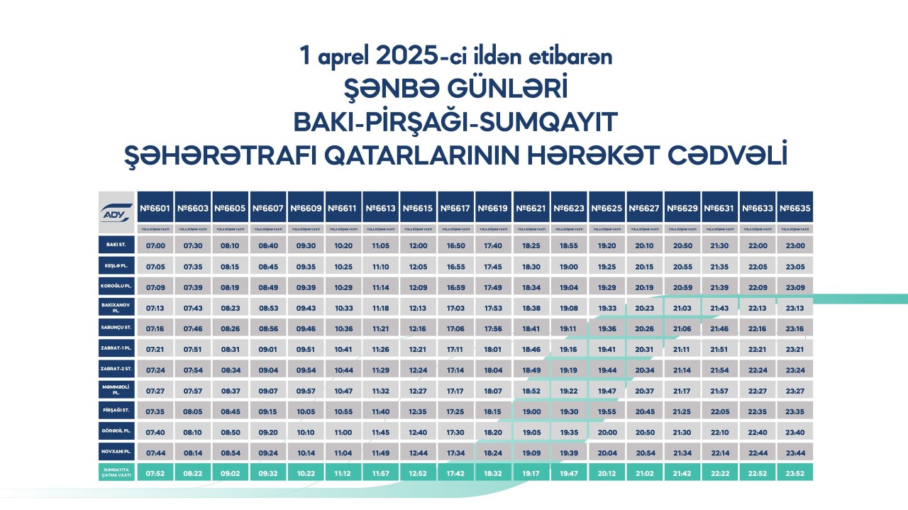 Sabahdan qatarlar yeni qrafiklə hərəkət edəcək - FOTOLAR