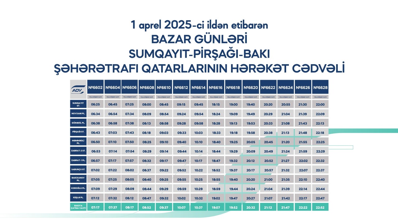 Sabahdan qatarlar yeni qrafiklə hərəkət edəcək - FOTOLAR