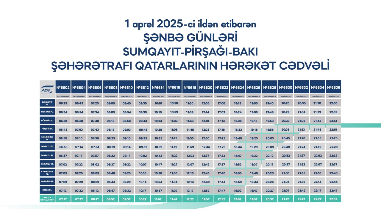 Sabahdan qatarlar yeni qrafiklə hərəkət edəcək - FOTOLAR