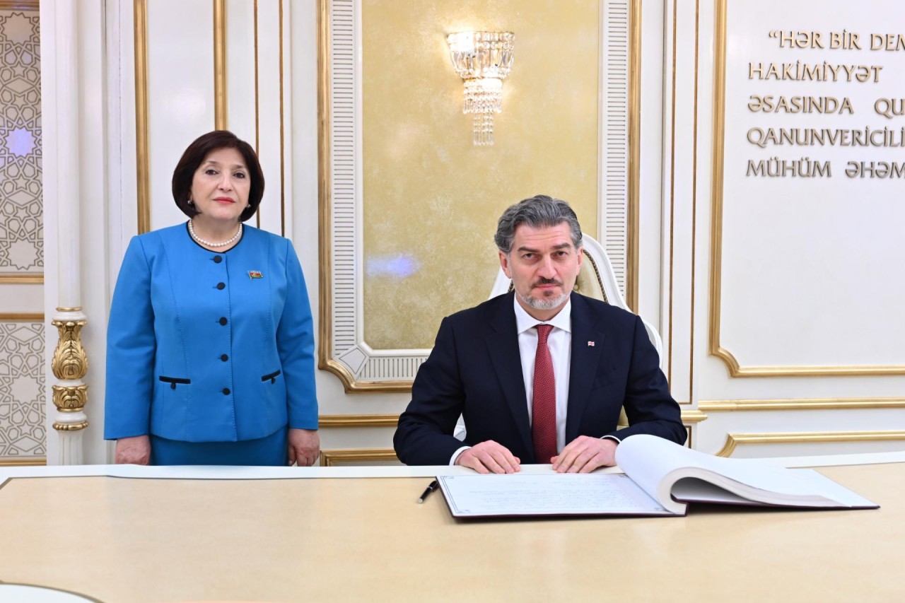 Gürcüstan Prezidenti Milli Məclisdə olub - FOTOLAR