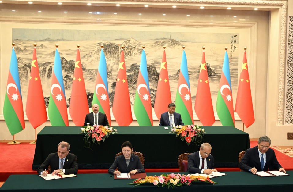 Pekində Azərbaycan-Çin sənədləri imzalandı - FOTOLAR