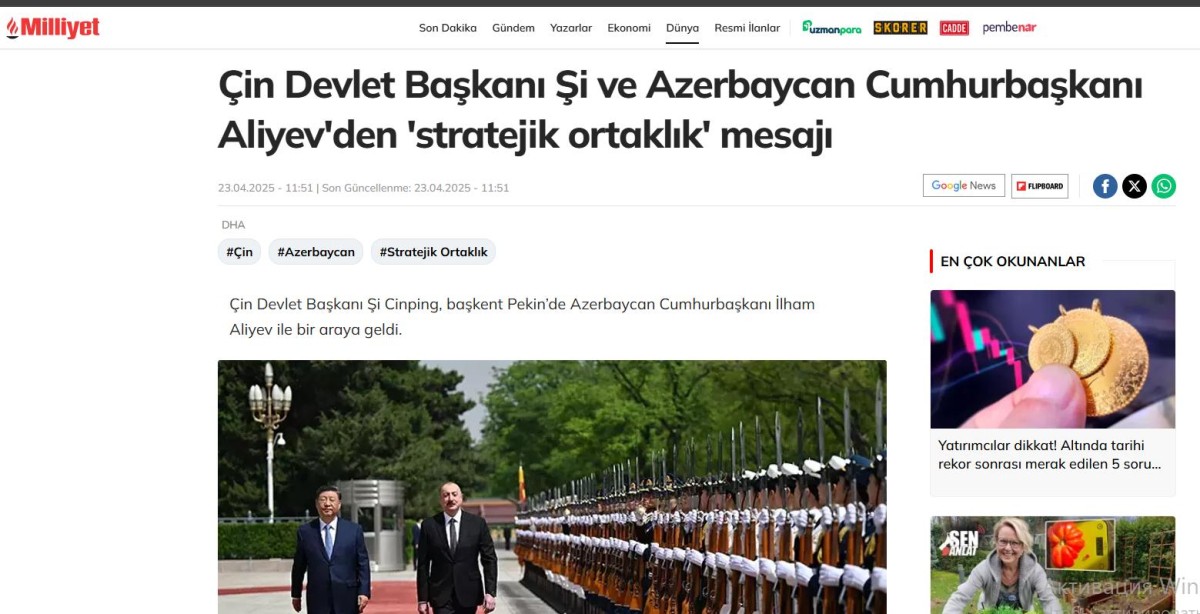 Prezidentin Çinə dövlət səfəri dünya mediasının diqqət mərkəzində - FOTOLAR
