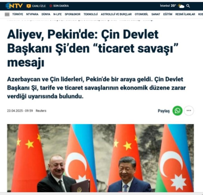 Prezidentin Çinə dövlət səfəri dünya mediasının diqqət mərkəzində - FOTOLAR