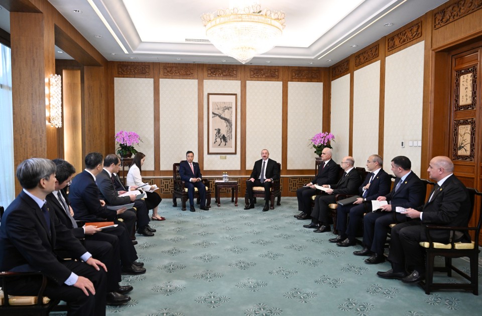 İlham Əliyev Pekində Sonq Hailianq ilə görüşdü - FOTOLAR