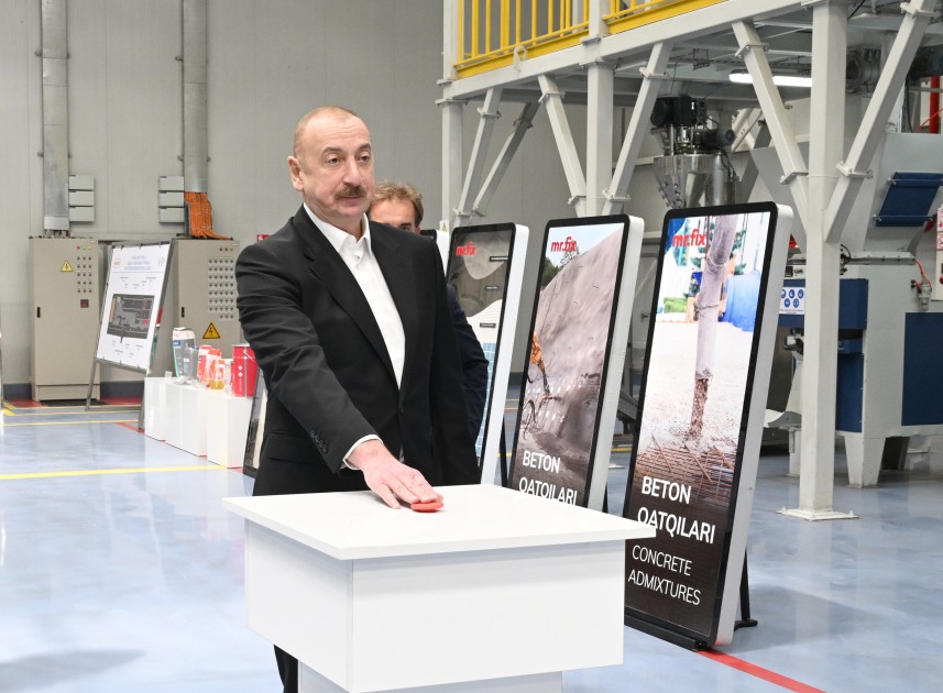Prezident Sumqayıt Kimya Sənaye Parkında bir sıra müəssisələrin açılışını etdi - FOTOLAR