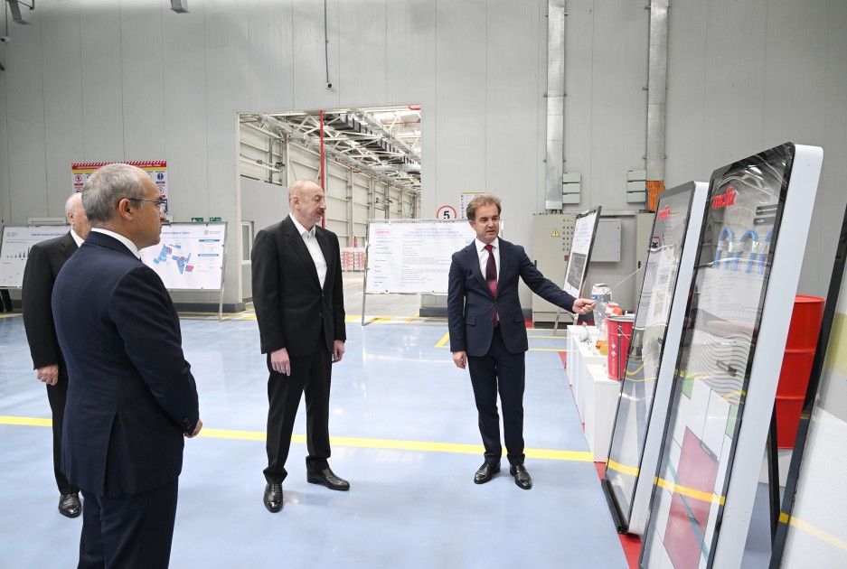 Prezident Sumqayıt Kimya Sənaye Parkında bir sıra müəssisələrin açılışını etdi - FOTOLAR