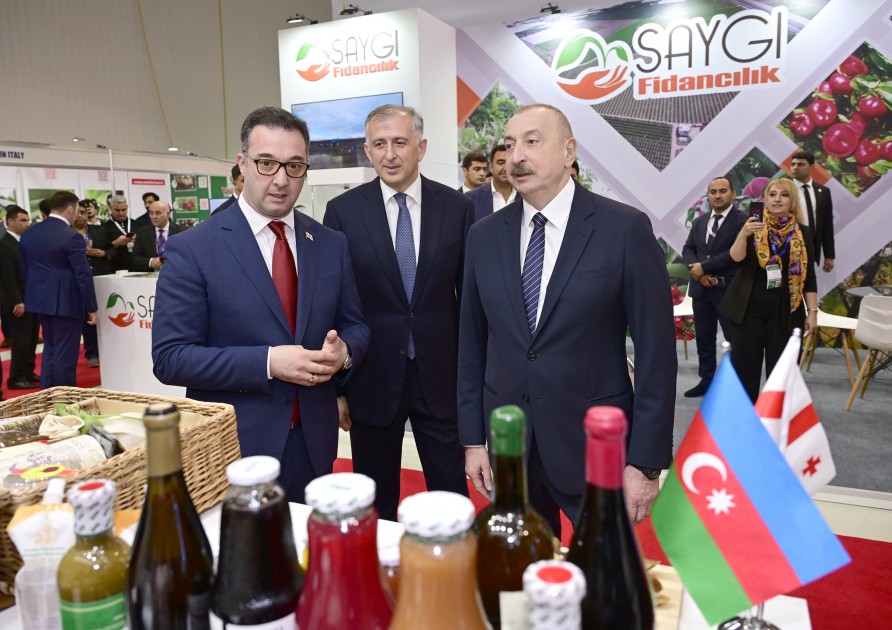 İlham Əliyev Bakı Ekspo Mərkəzində sərgilərlə tanış oldu - YENİLƏNİB (FOTOLAR)