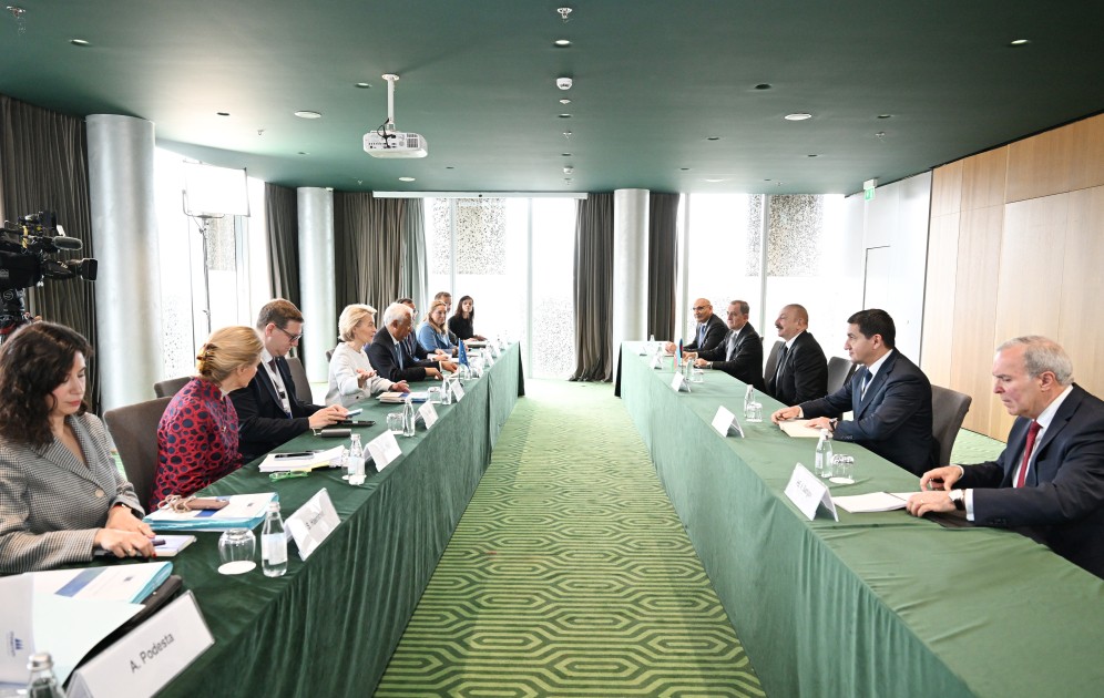 İlham Əliyev Antonio Koşta və Ursula fon der Lyayenlə görüşdü - FOTOLAR (YENİLƏNİB)