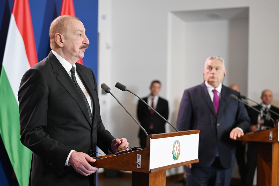 İlham Əliyev və Viktor Orban mətbuata birgə bəyanatla çıxış ediblər - FOTOLAR (YENİLƏNİB)