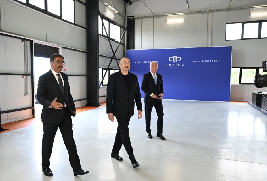 İlham Əliyev Laçında iki fabrikin açılışını etdi - FOTOLAR (YENİLƏNİB)
