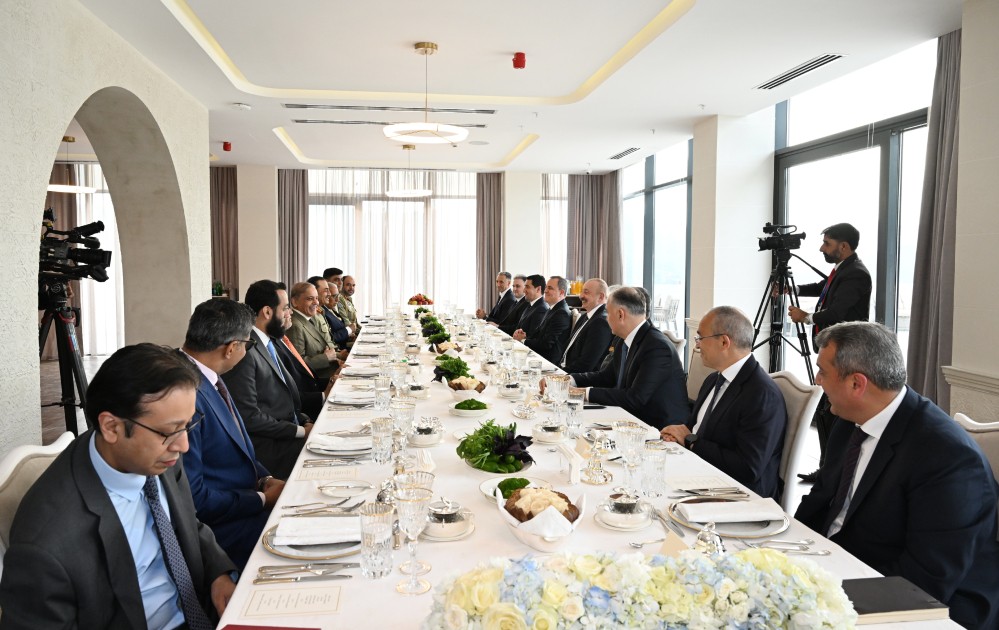 Prezidentin Şahbaz Şəriflə geniş tərkibdə görüşü oldu - FOTOLAR