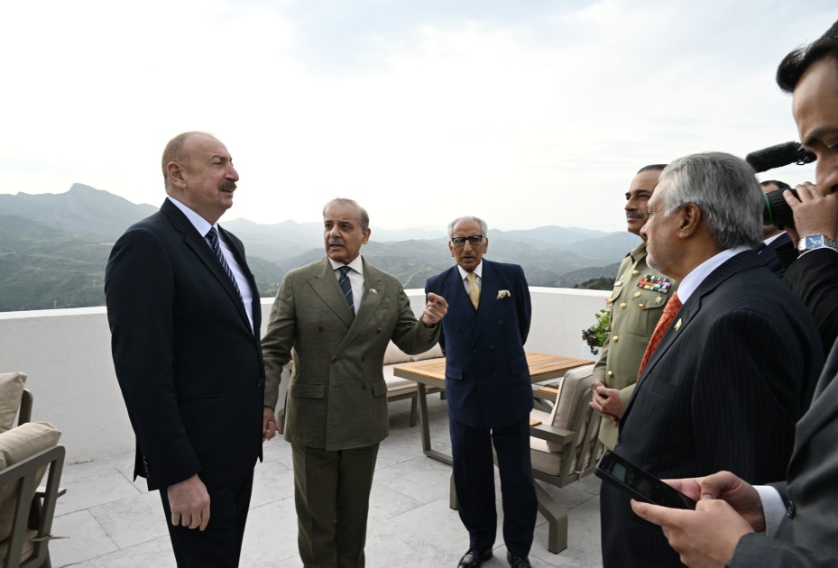 Prezidentin Şahbaz Şəriflə geniş tərkibdə görüşü oldu - FOTOLAR