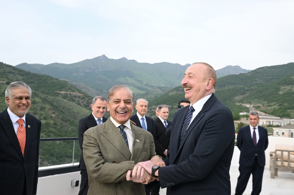 Prezidentin Şahbaz Şəriflə geniş tərkibdə görüşü oldu - FOTOLAR