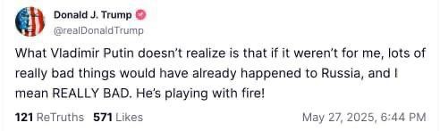 Trampdan Putinə xəbərdarlıq - "Odla oynayır" (FOTO)