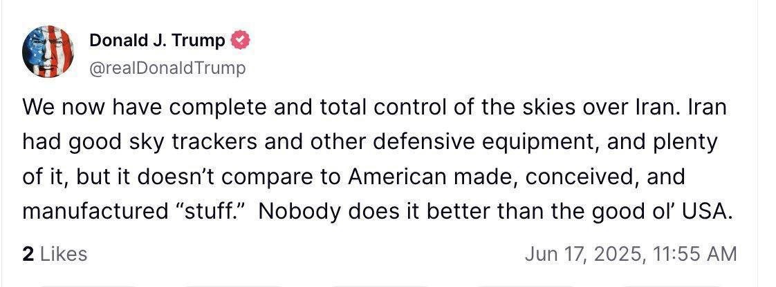"İranın hava məkanı ABŞ-nin tam nəzarətindədir" - Tramp (FOTO)