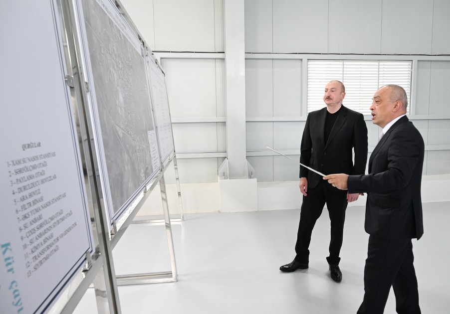 Prezident sutəmizləyici qurğunun açılışında iştirak etdi - FOTOLAR (YENİLƏNİB)