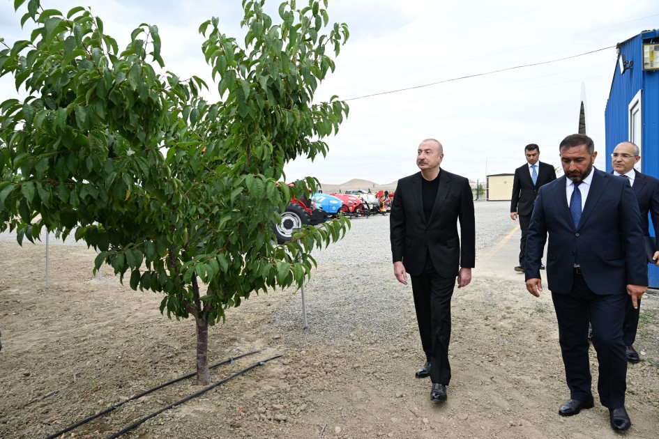 İlham Əliyev Yevlaxda aqroparkın açılışını etdi - FOTOLAR (YENİLƏNİB)