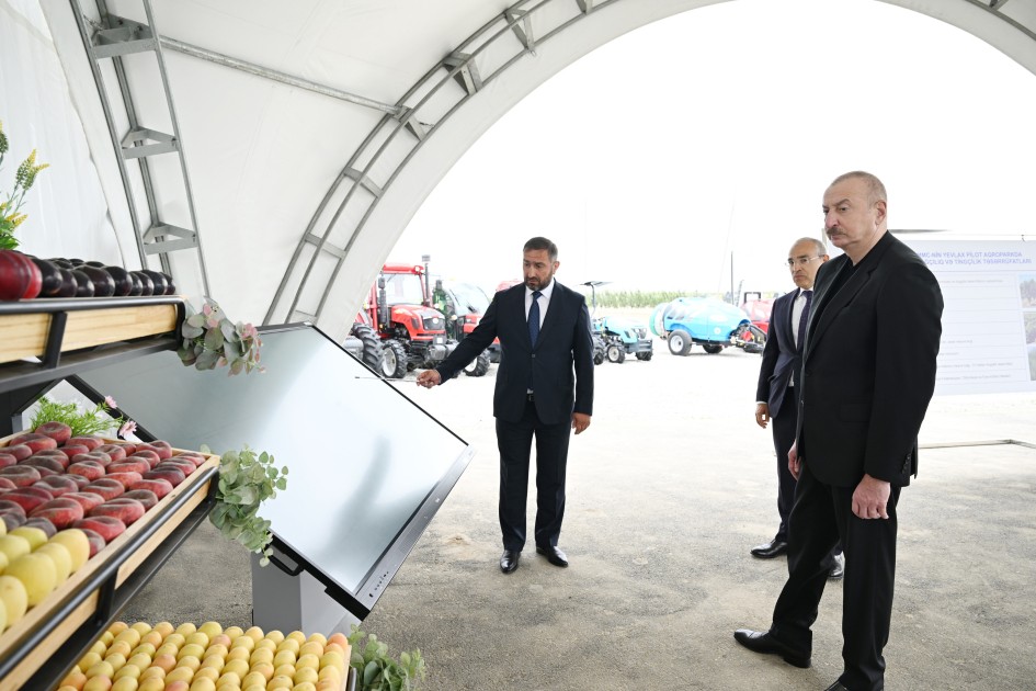 İlham Əliyev Yevlaxda aqroparkın açılışını etdi - FOTOLAR (YENİLƏNİB)