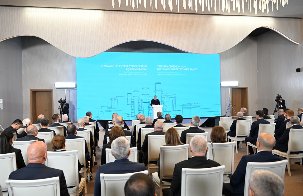 Mingəçevirdə “8 Noyabr” Elektrik Stansiyasının açılışı oldu - FOTOLAR (YENİLƏNİB)