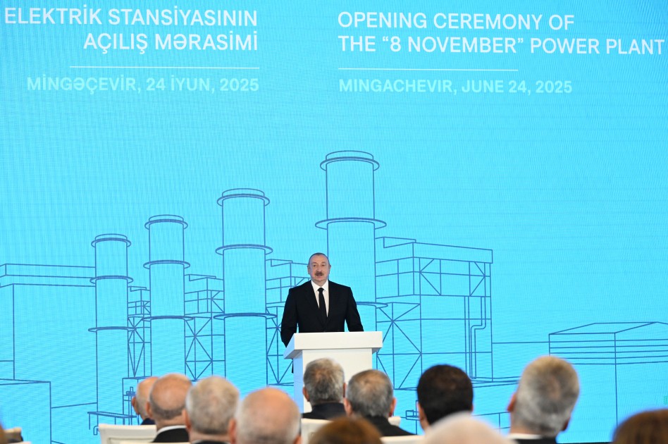 Mingəçevirdə “8 Noyabr” Elektrik Stansiyasının açılışı oldu - FOTOLAR (YENİLƏNİB)
