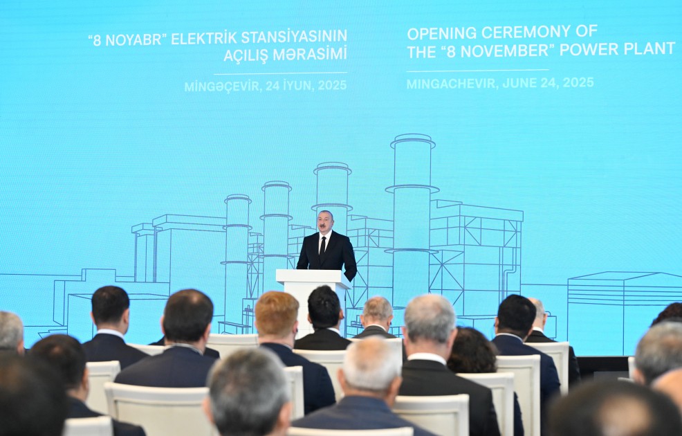 Mingəçevirdə “8 Noyabr” Elektrik Stansiyasının açılışı oldu - FOTOLAR (YENİLƏNİB)