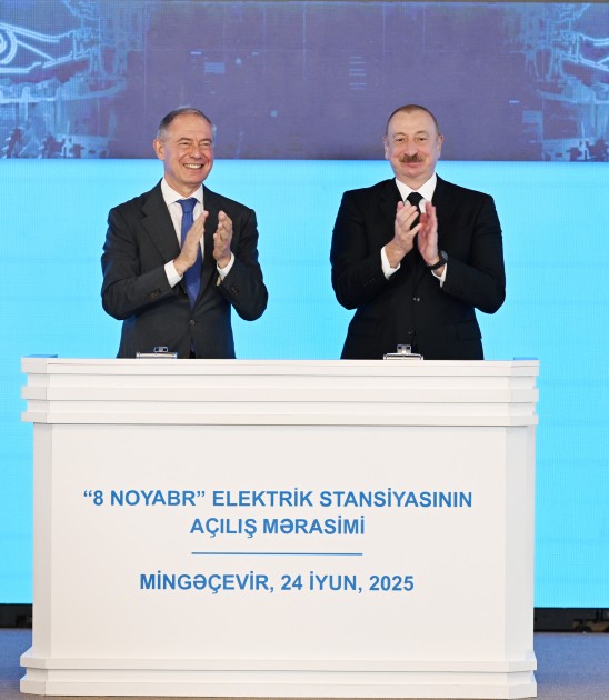 Mingəçevirdə “8 Noyabr” Elektrik Stansiyasının açılışı oldu - FOTOLAR (YENİLƏNİB)