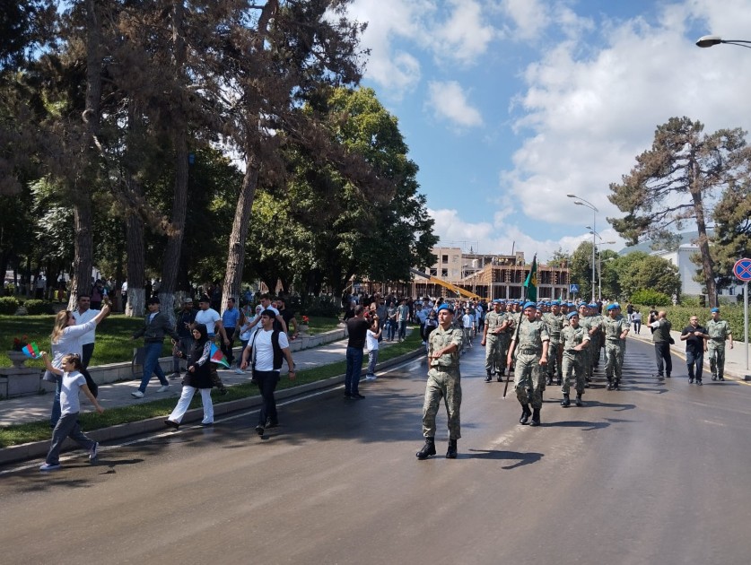 Xankəndidə hərbçilərin yürüşü təşkil olundu - FOTOLAR