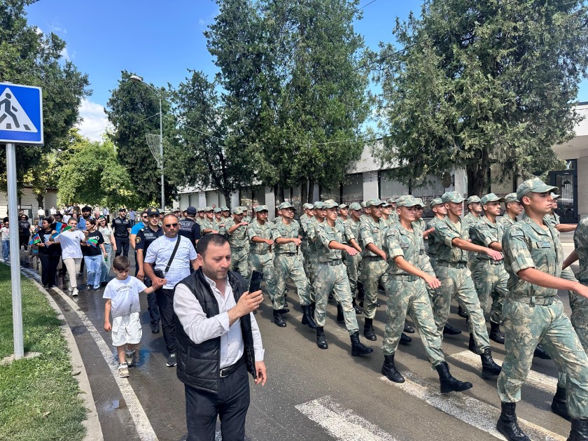 Xankəndidə hərbçilərin yürüşü təşkil olundu - FOTOLAR