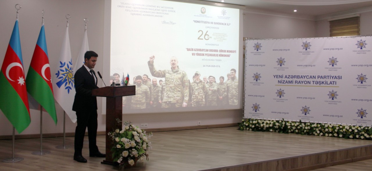 YAP Nizami rayon təşkilatı Silahlı Qüvvələri Gününü qeyd etdi - FOTOLAR