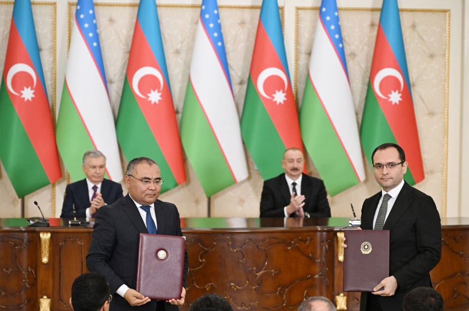 Azərbaycan ilə Özbəkistan arasında imzalanmış sənədlər mübadilə edildi - FOTOLAR (YENİLƏNİB)