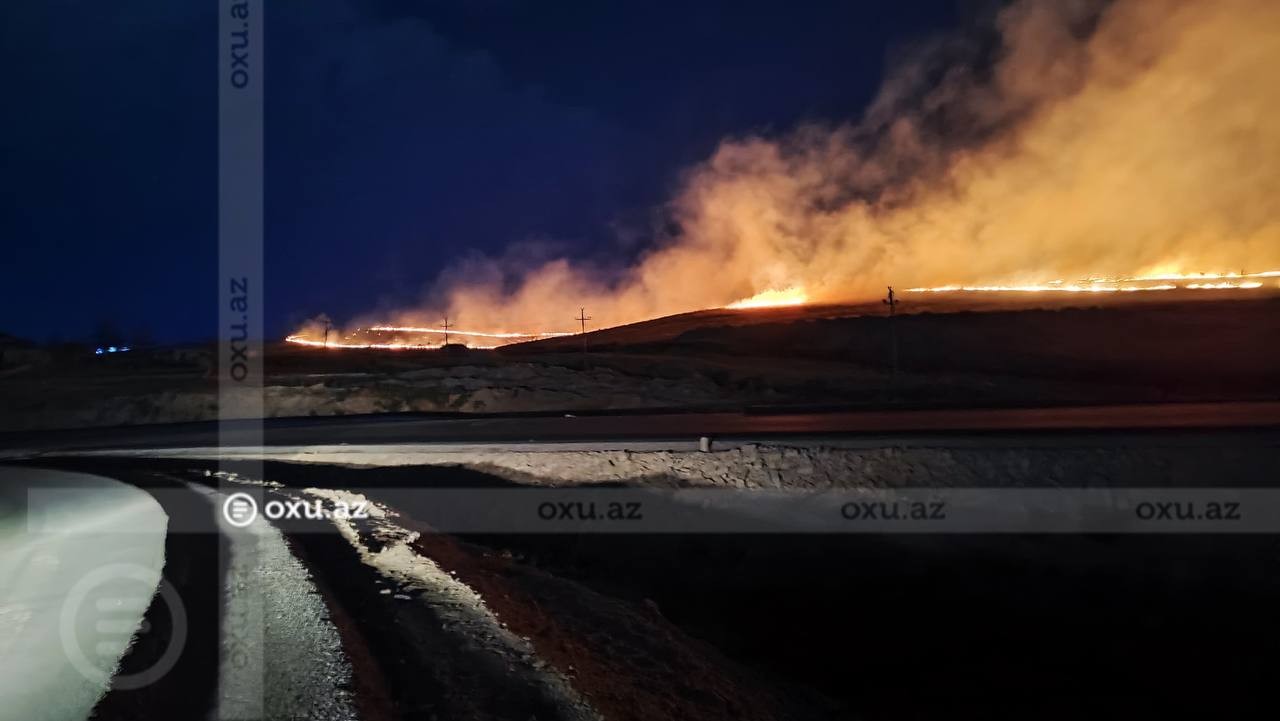 Masazırdakı yanğın söndürüldü - FOTOLAR  (YENİLƏNİB)