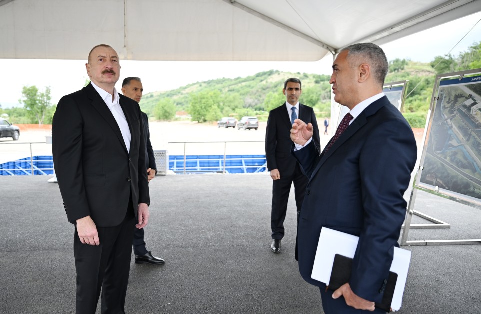 Prezident Xankəndi Dəmir Yolu və Avtovağzal Kompleksinin təməlini qoydu - FOTOLAR