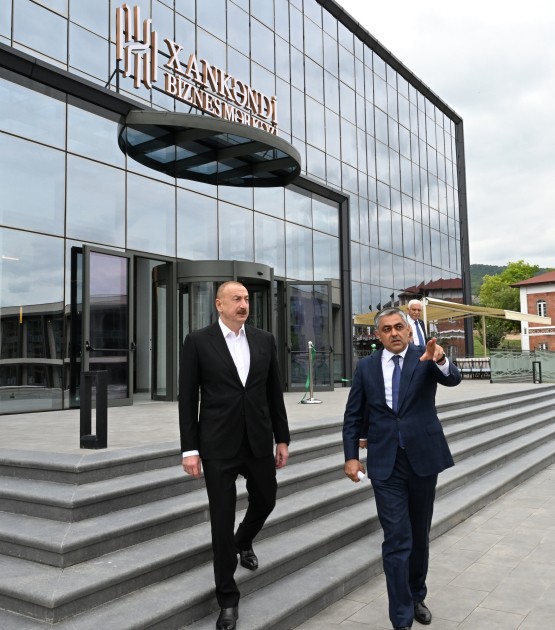 İlham Əliyev “Xankəndi” Biznes Mərkəzinin açılışını etdi - FOTOLAR