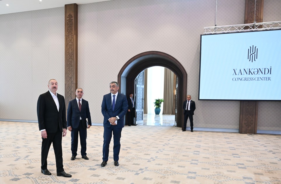 Prezident Xankəndi Konqres Mərkəzinin açılışında - FOTOLAR