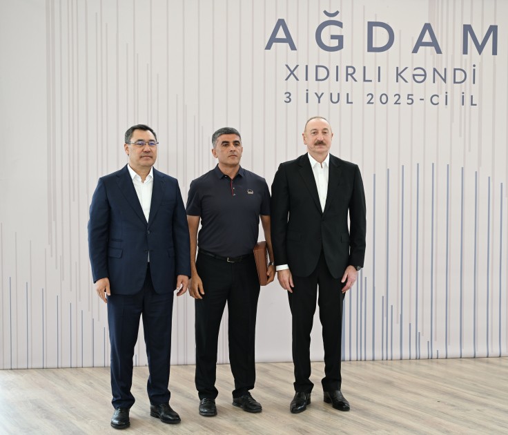 Prezidentlər Ağdamın Xıdırlı kəndinin 1-ci mərhələsinin açılışında - FOTOLAR