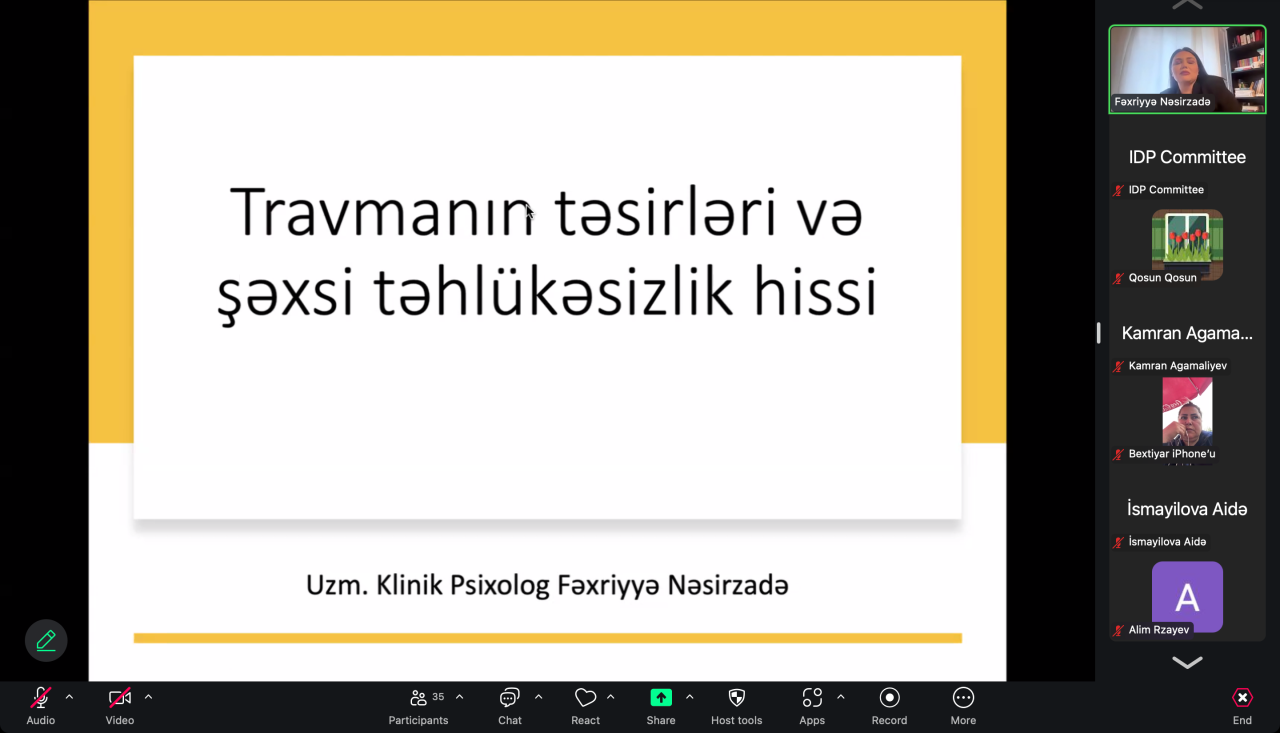Məcburi köçkünlər psixososial dəstəkdən faydanıblar - FOTOLAR