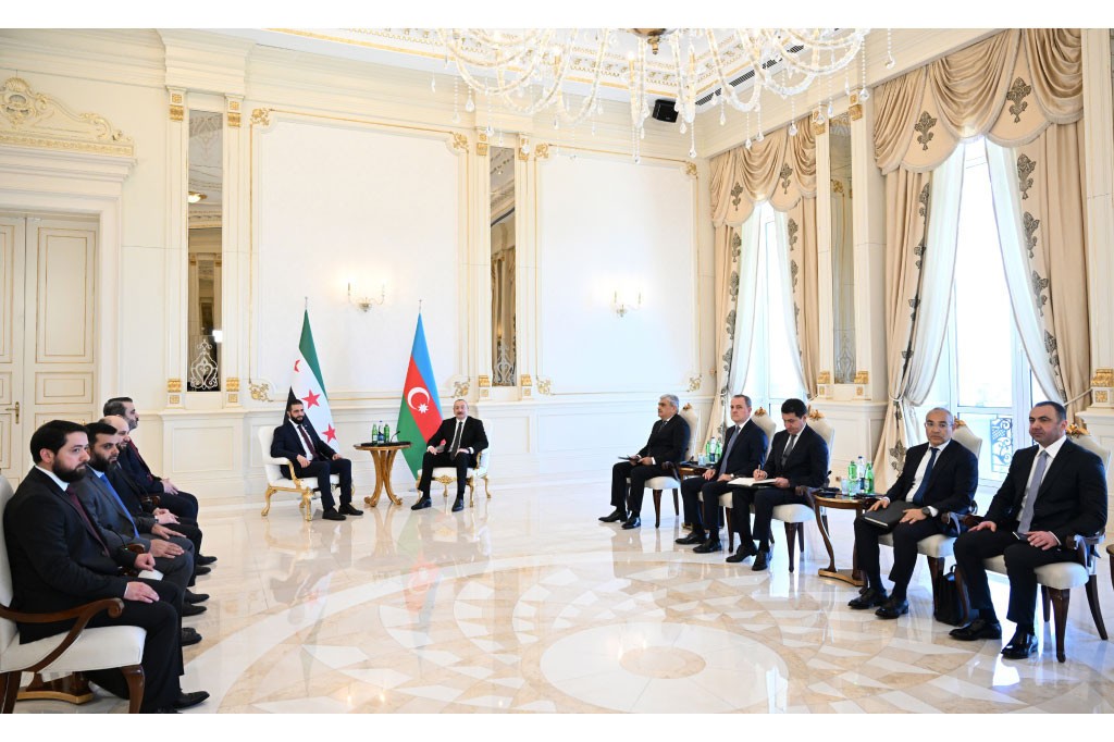 İlham Əliyev Əhməd Əl Şaraa ilə görüşdü - FOTOLAR (YENİLƏNİB)