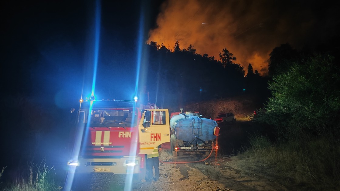 Laçında yanğın baş verən ərazidən görüntülər - YENİLƏNİB (FOTOLAR)
