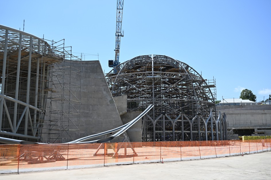Prezident və Berdiməhəmmədov Yeni Şuşa məscidindəki işlərlə tanış oldular - FOTOLAR