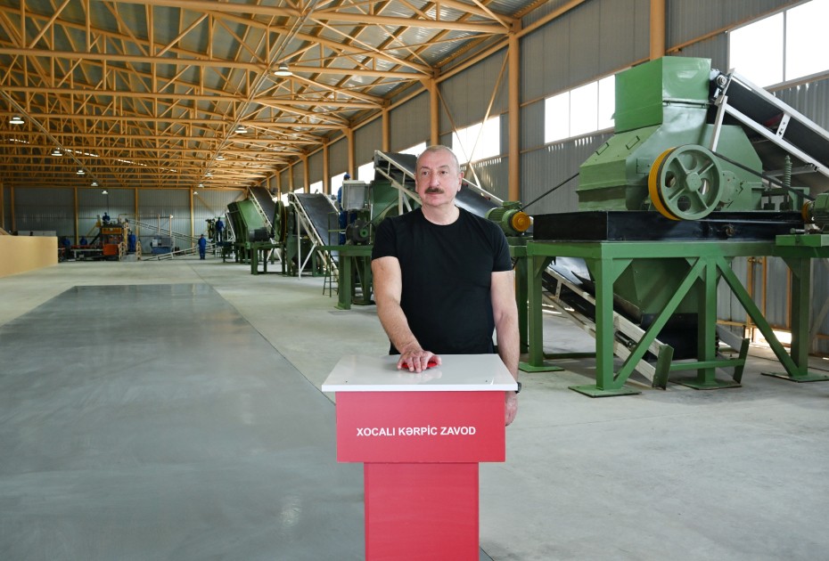 Xocalı kərpic zavodunun açılışı olub - FOTOLAR