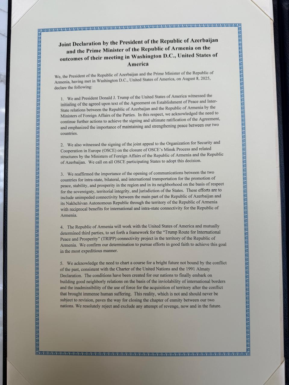 Regionun tarixini dəyişən sənəd və imzalar - FOTOLAR