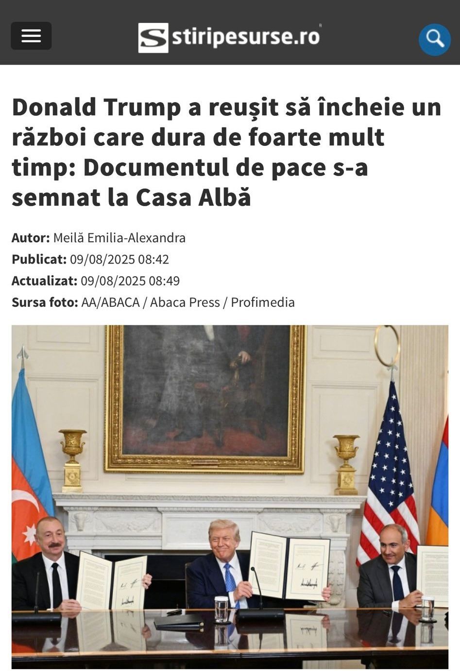 Rumıniya KİV-də liderlərin Vaşinqton görüşü geniş işıqlandırıldı - FOTOLAR