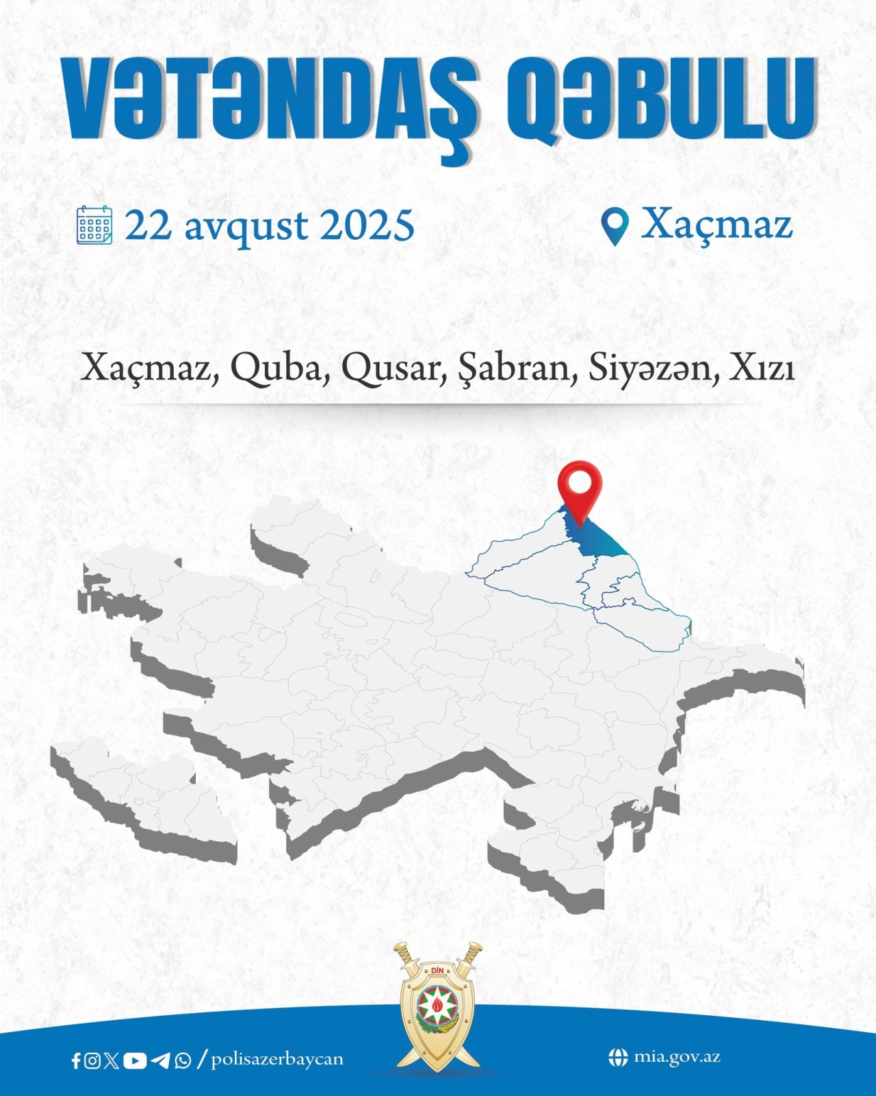 Vilayət Eyvazov Xaçmazda vətəndaşları qəbul edəcək - FOTO