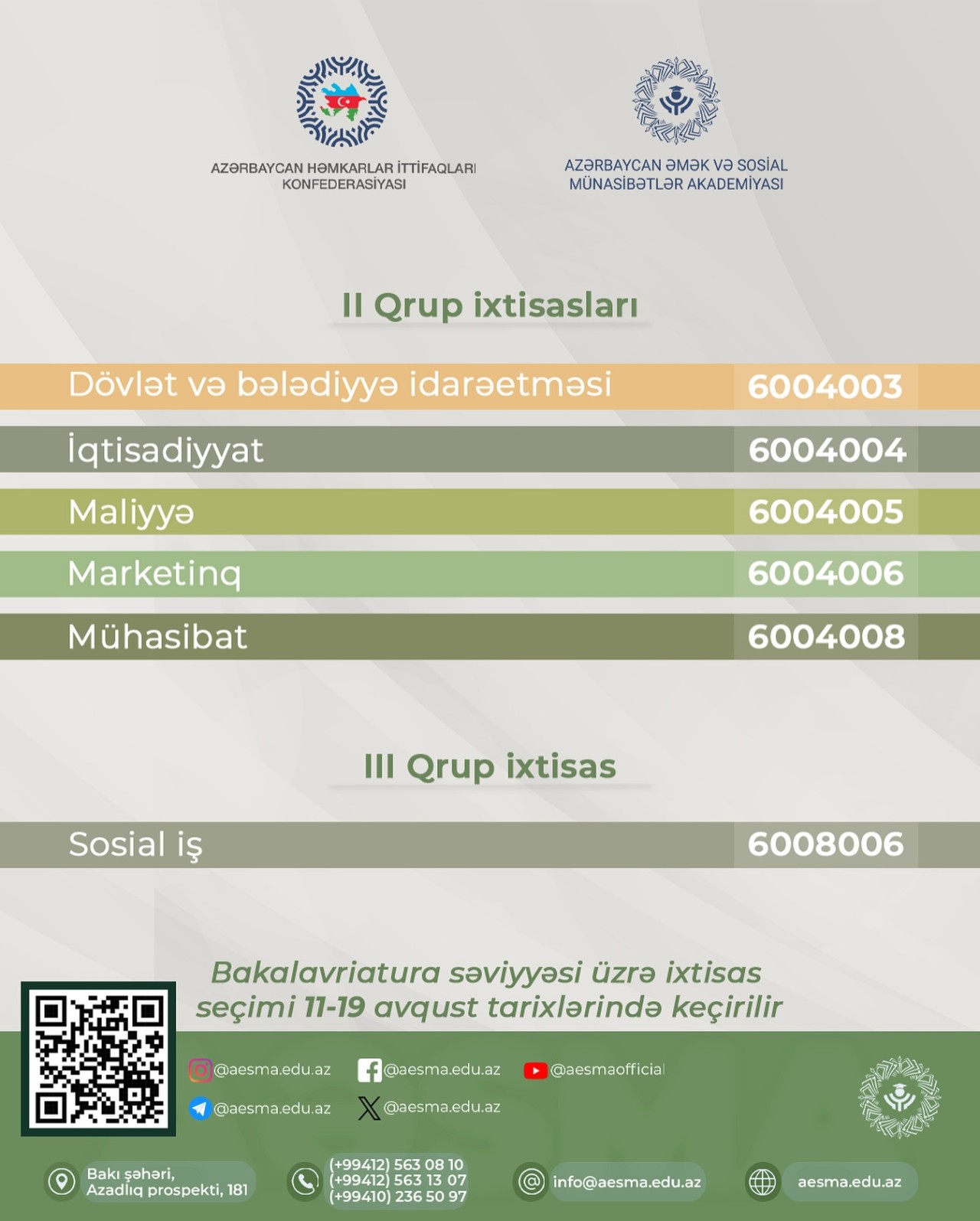 AƏSMA-da bakalavriat səviyyəsinə qəbul davam edir - FOTO